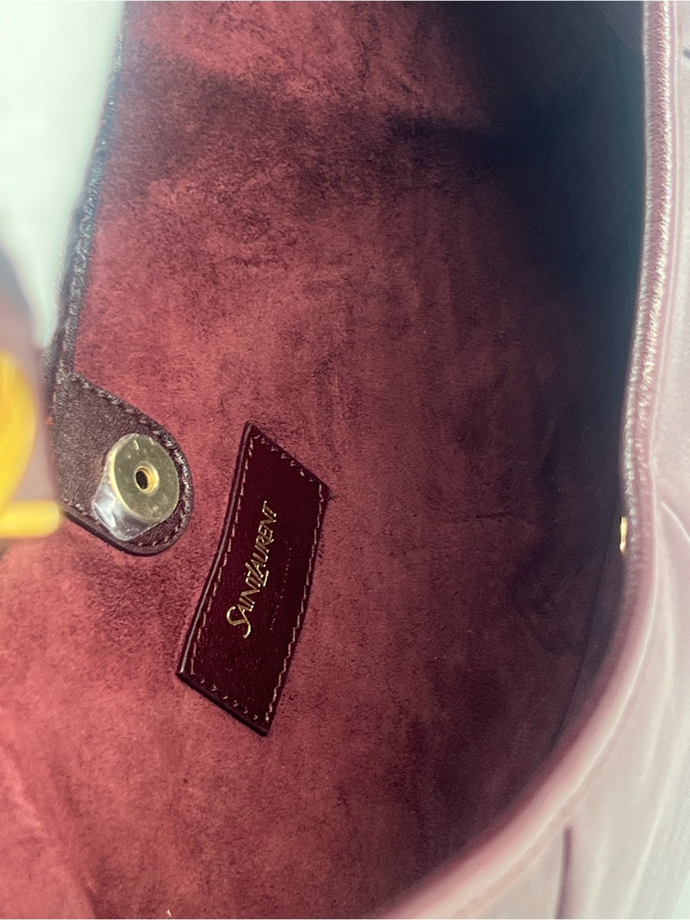 Saint Laurent Small Mombasa Burgundy Leather Top Handle Bag - Picture 5 of 9